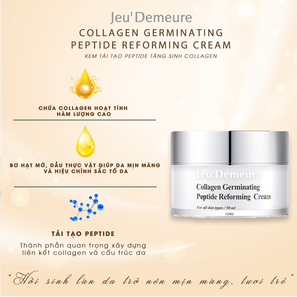 Kem tái tạo peptide Collagen Germinating Peptide Reforming Cream